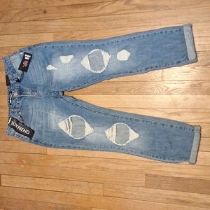 nwt love revival boyfriend jeans juniors womens 3 ankle fit high rise pants